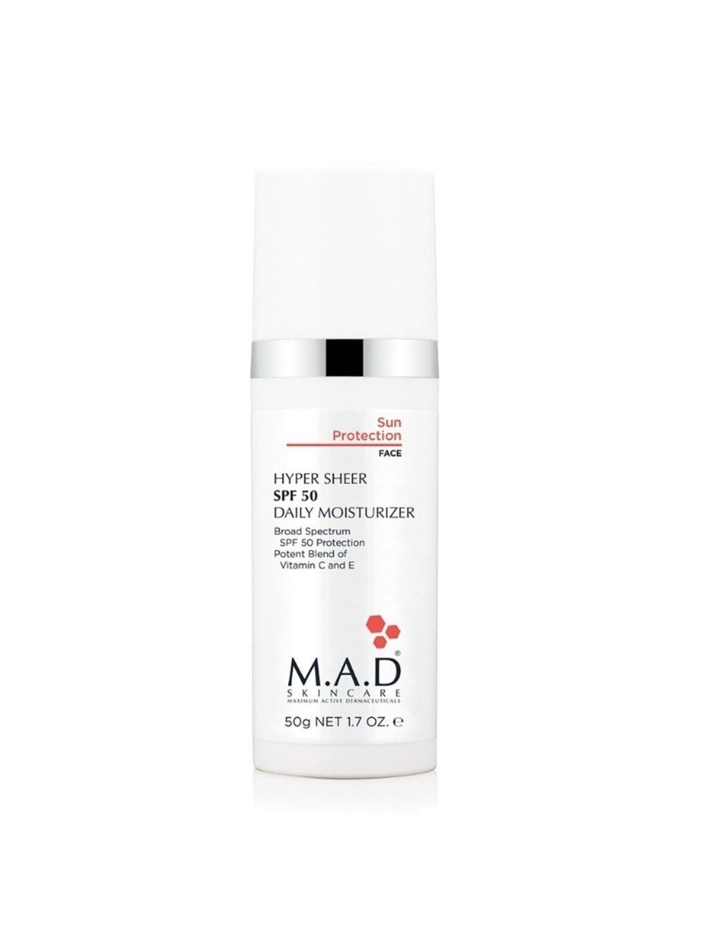 M.A.D SKINCARE Hyper Sheer SPF 50 Daily Moisturizer | NEW | Full Size | SPF50